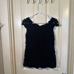 INC International Concepts Black Lace Top
